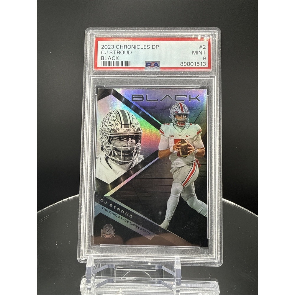 C.J. Stroud Rookie Card 2023 Chronicles DP Black #2 PSA 9